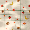 Printed Double Gauze NINETTE3 Ecru / Red
